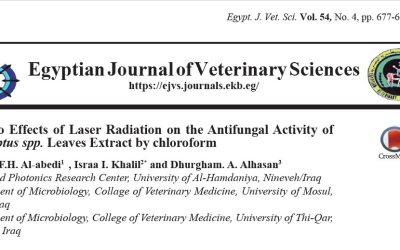 نشر بحث علمي في مجلة ضمن مستوعبات سكوبس من قبل باحثة في مركز الليزر والفوتونيات